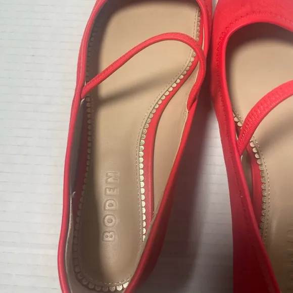 Boden Red Suede Ballet Flats