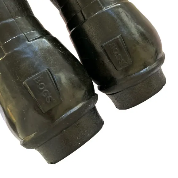 BOGS Rider Emboss Tall Black Waterproof Boots Size 9 Pull On Muck Boots