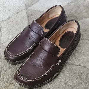 Born Brown Colada II Leather Slip-On Loafers