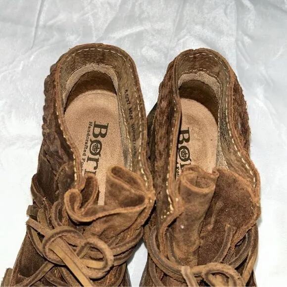 BORN  Distressed Leather Ankle Brown Boots(Size 6.5M)