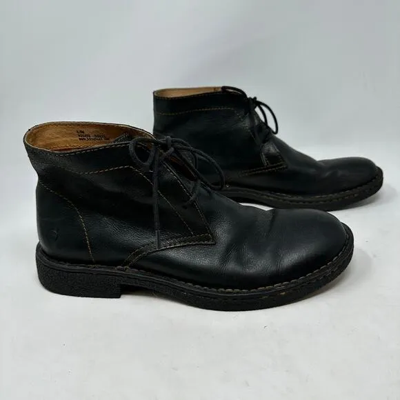 Born Harrison Chukka Boots Lace-Up Black Leather
