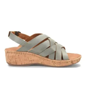 Born Laila Leather Ankle Slingback Wedge Sandals Blue Gray Womens Size US 10M