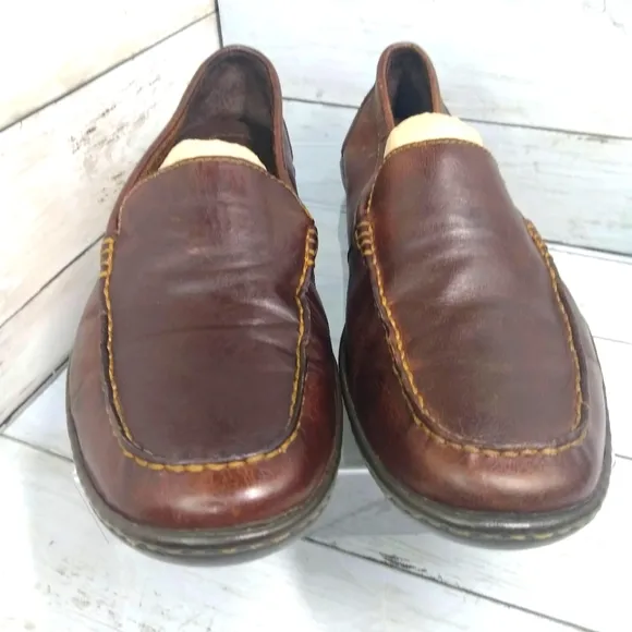 Born Men's 8M Brown Handcrafted Leather SlipOn Loafers