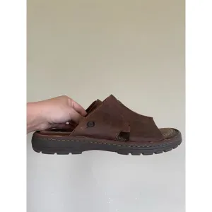 BORN SLIDE SANDALS MENS BROWN LEATHER UPPER SIZE 8M