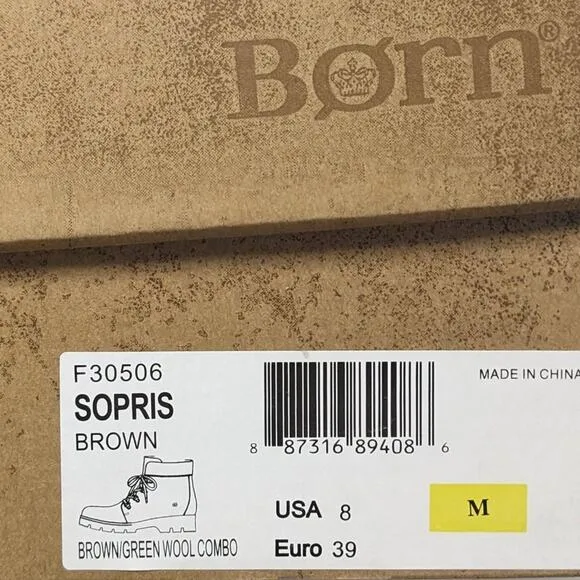 Born Sopris Hiker Boots, Brown Leather, Womens 8 M (EU 39)
