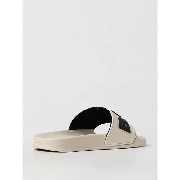 Boss Logo Slides Casual Footwear Men White Sandals