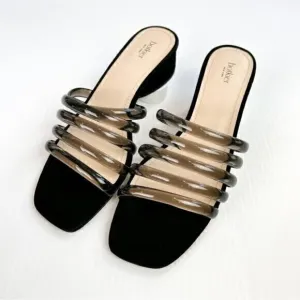 botkier womens black clear jelly Yani slide on sandals size 7
