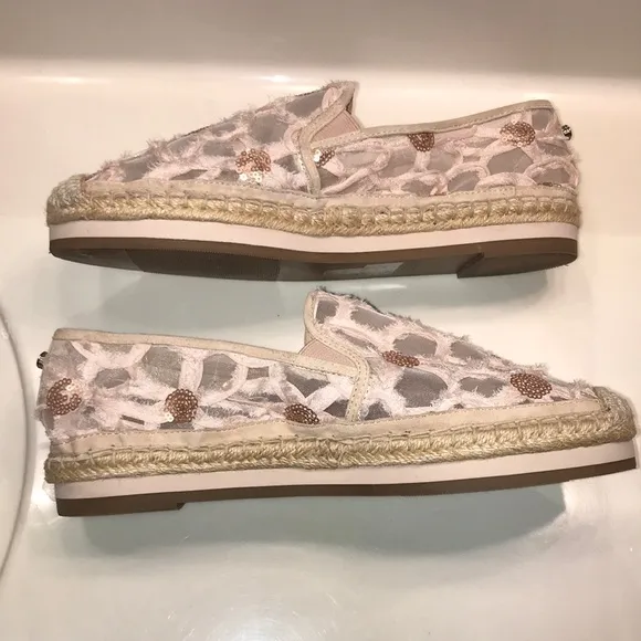 Botkier Women’s Sara Floral Lace Sequin Espadrille Flats
