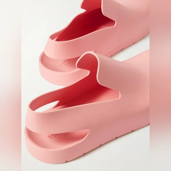 BOTTEGA VENETA Rubber Puddle Slingback Sandals In Pink EU 39 US 9 Org $990