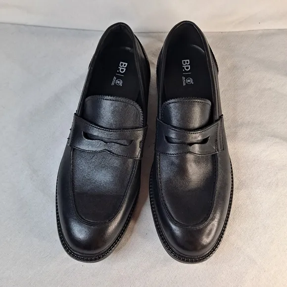 BP. Penny Loafers Men's 10M Black Leather