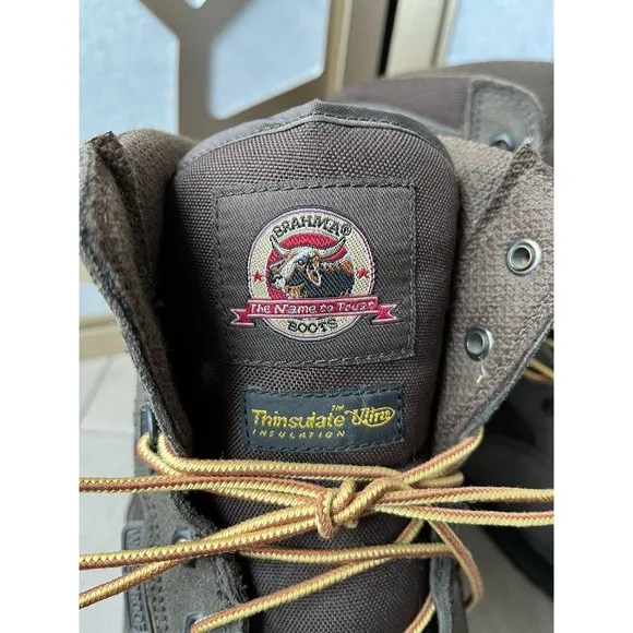 Brahma Men Work Utility Boots Sz 14 Steel Toe Leather Oil And Slip Resistant