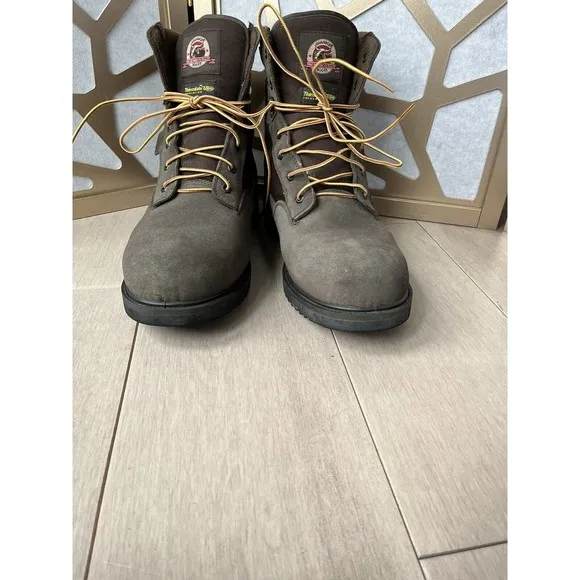 Brahma Men Work Utility Boots Sz 14 Steel Toe Leather Oil And Slip Resistant