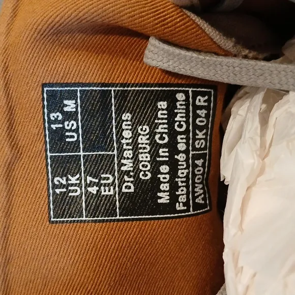 Brand New Dr. Martens Boots Coburg Mens 13 Tan and White