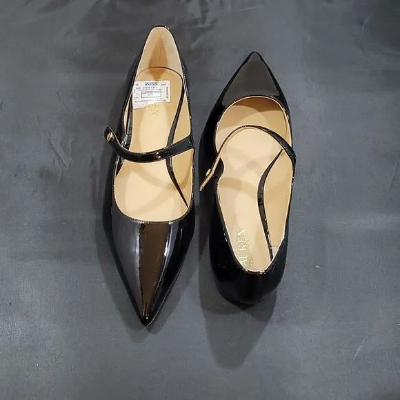BRAND NEW LAUREN RALPH LAUREN LONDYN PATENT LEATHER MARY JANE BALLET FLATS