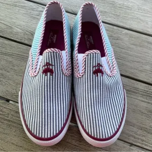 Brooks Brothers   Sperry Striped Slip-On Shoes with Logo Mens 8 Womens 9.5