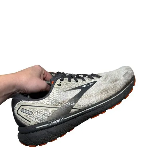 Brooks Ghost 14 Running Shoes Athletic Sneakers Grey White Outdoor Mens Size 11