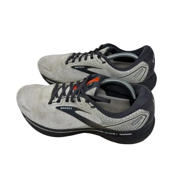 Brooks Ghost 14 Running Shoes Athletic Sneakers Grey White Outdoor Mens Size 11