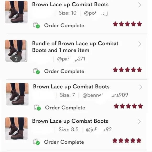 Brown Lace up Combat Boots