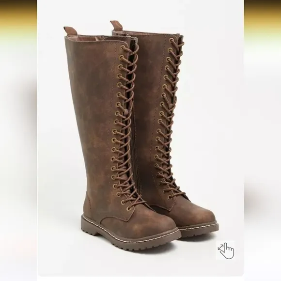 Brown Lace up Combat Boots