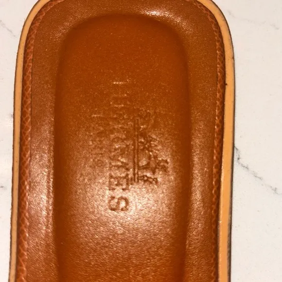 Brown Leather Slide Sandals