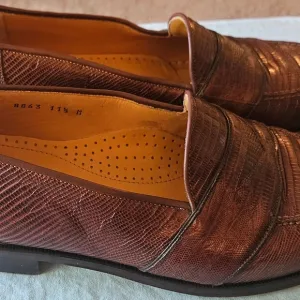 Brown Leather Slip-On Loafers with Penny Keeper