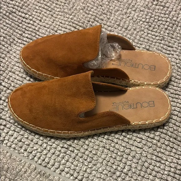 Brown Suede Slip-On Loafers with Rounded Toe