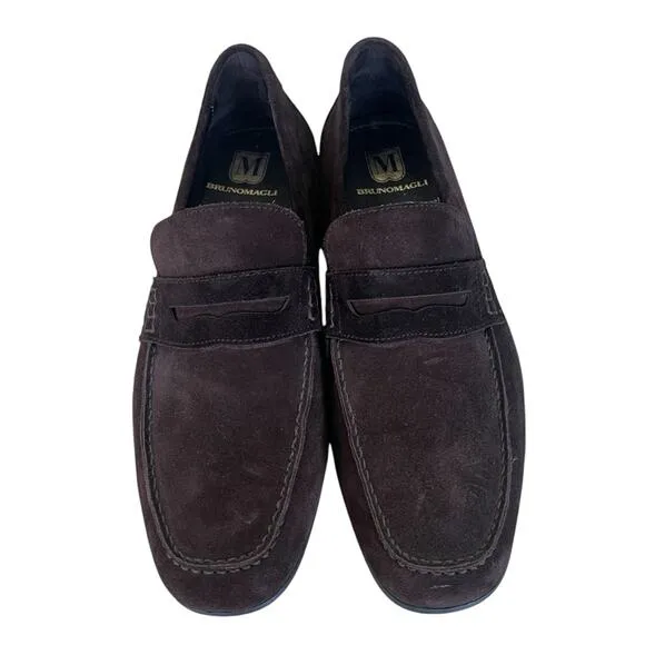 Bruno Magli Pete Suede Slip On Loafers Brown Size 8M