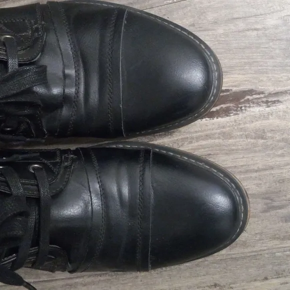 BullBoxer B-52 Men's Lace Up Black &amp; Gray Datails Boots Size 11