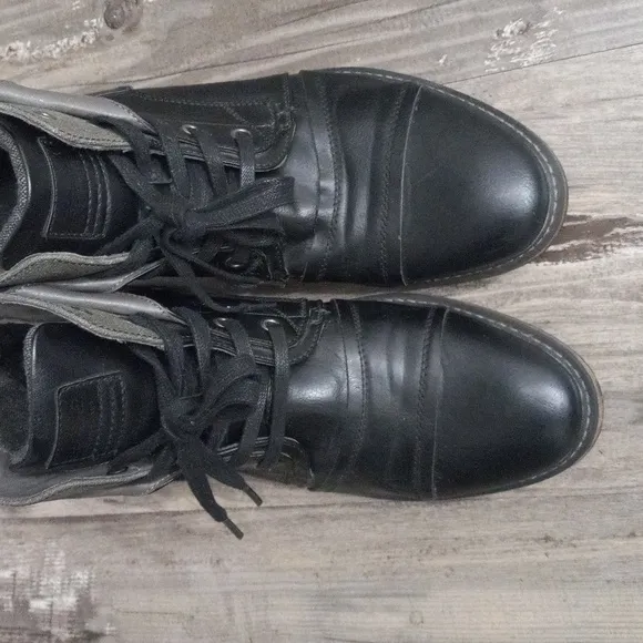 BullBoxer B-52 Men's Lace Up Black &amp; Gray Datails Boots Size 11