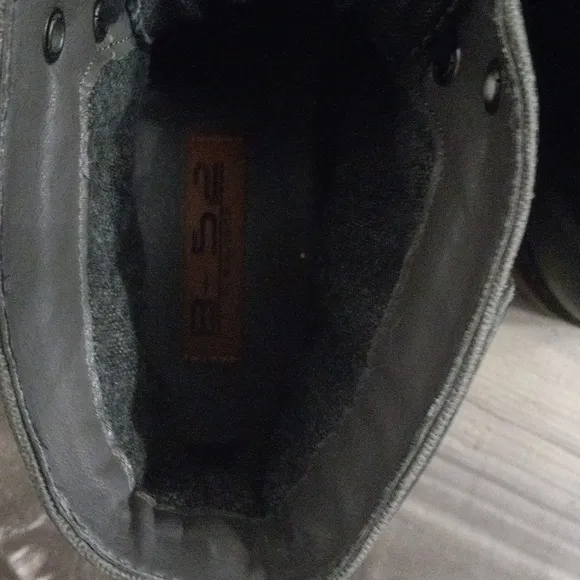 BullBoxer B-52 Men's Lace Up Black &amp; Gray Datails Boots Size 11