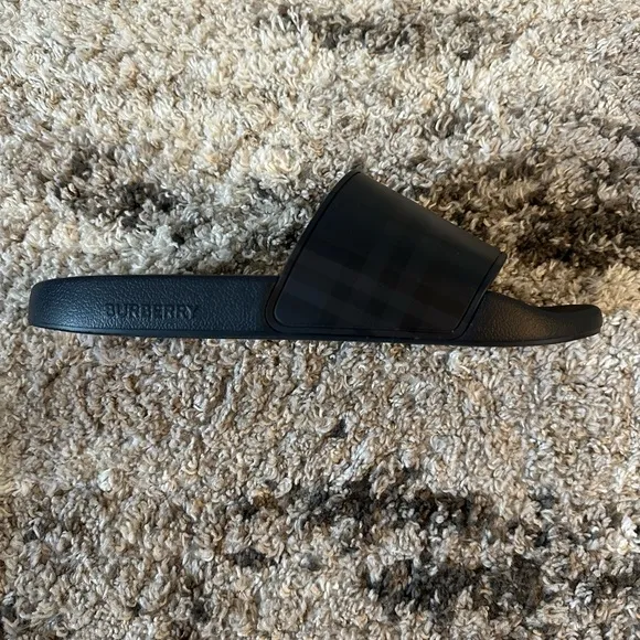 Burberry Check Slides for Men Limited Dark Blue