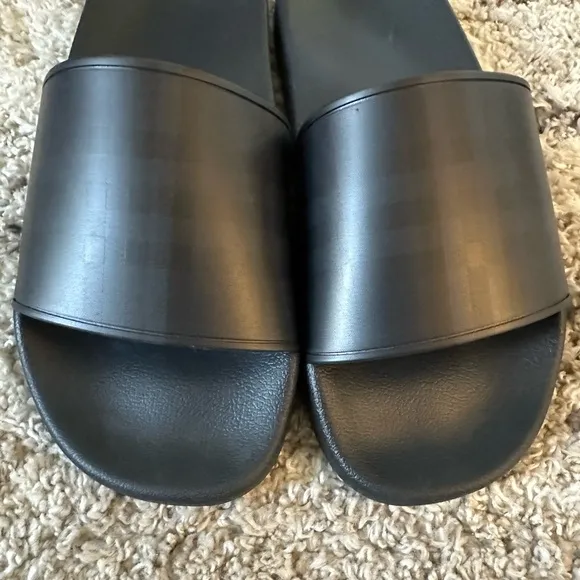 Burberry Check Slides for Men Limited Dark Blue