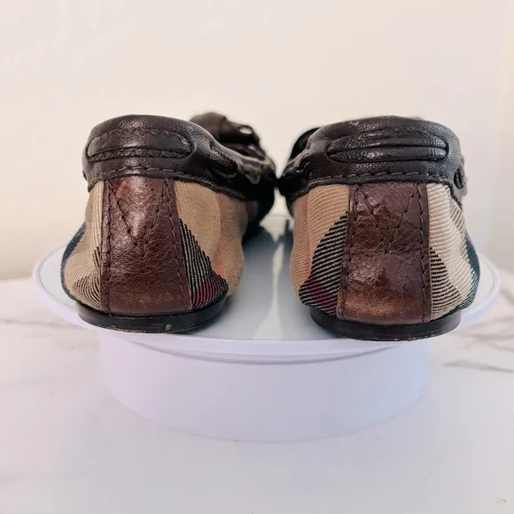 Burberry Nova Check Pattern Canvas Ballet Flats Women's Size: 7 | IT 37