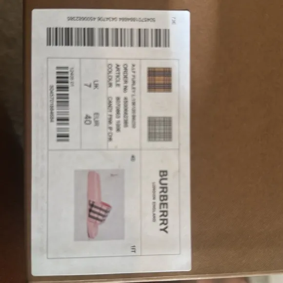 Burberry Pink Plaid Slides