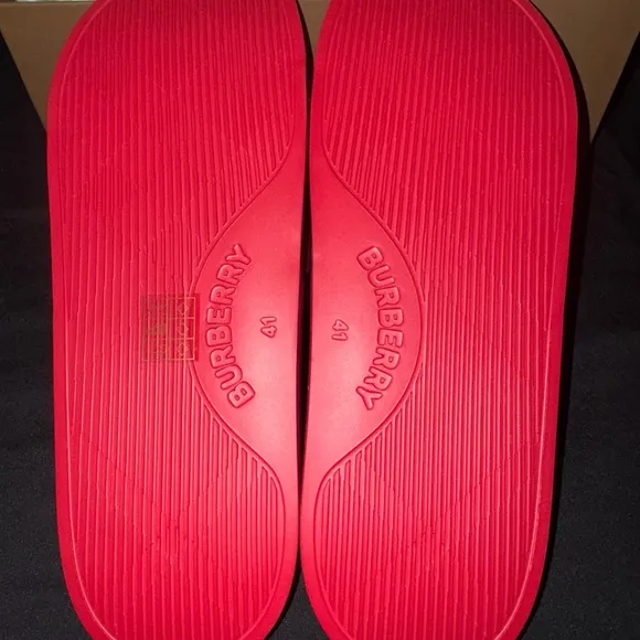 Burberry Red Slides Men’s Size 8
