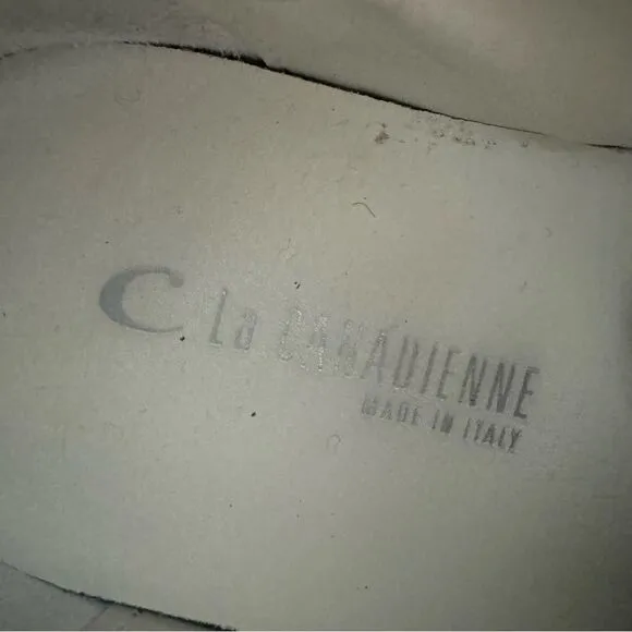 C La Canadienne Women’s White/Pink/Yellow/Beige Leather Sneakers 6.5 US / 37 EU