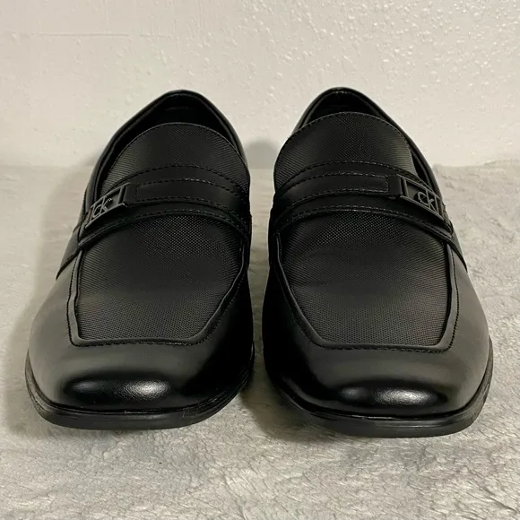 Calvin Klein Bartley Bit Diamond Black Leather Loafers Men’s Size 12