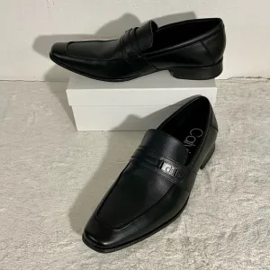 Calvin Klein Bartley Bit Diamond Black Leather Loafers Men’s Size 12