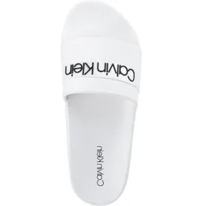 Calvin Klein Mens Adult Casual Pool Slides Logo White Color Sandals Size 12M