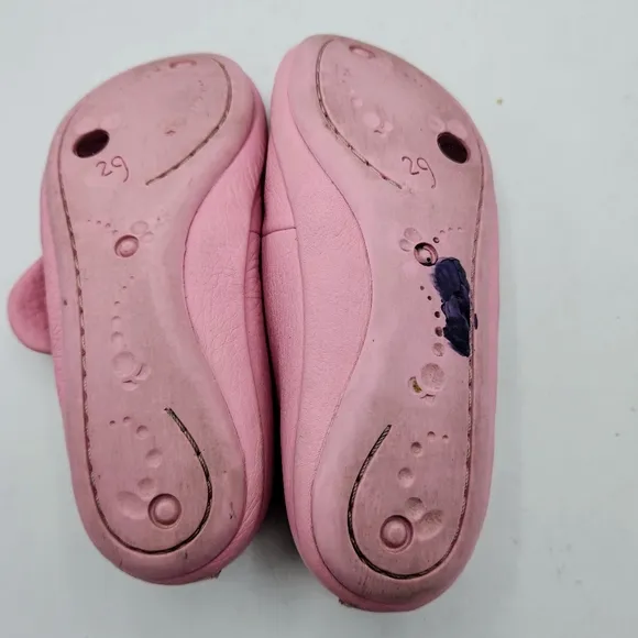 Camper Right Pink Leather Mary Jane Ballerina With Bow Accent Size 11