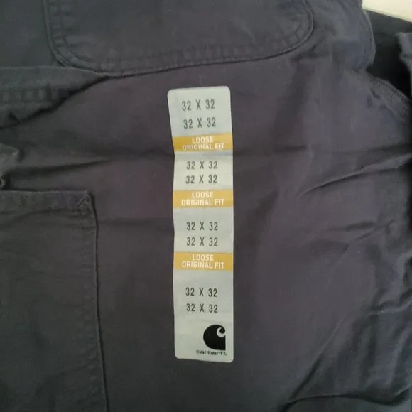 Carhartt Men's Loose Original Fit Canvas Work Dungaree Pants Navy 32X32 Set Of 2
