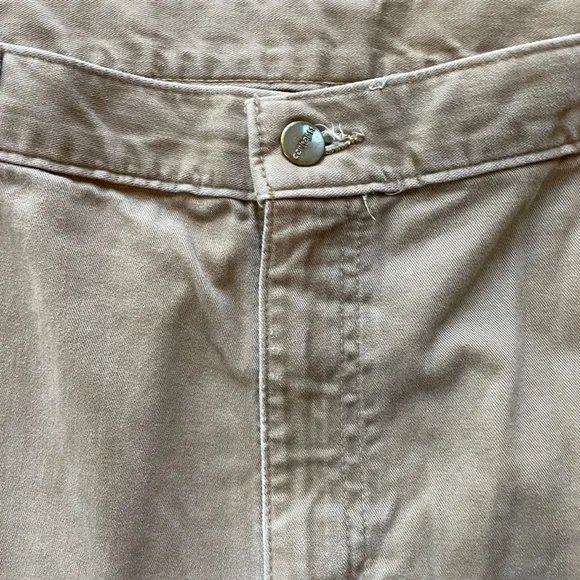 Carhartt Washed Twill Dungaree Carpenter Cargo Baggy Pants Dark Khaki Sz 42X32