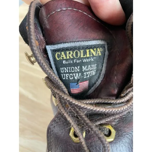 Carolina Men's Size 9.5 D Brown Int Hi Met Guard Steel Toe Heavy Duty Work Boots