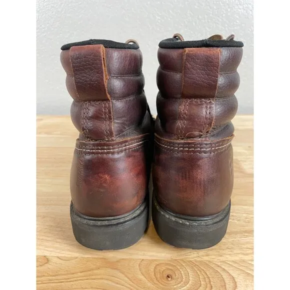 Carolina Men's Size 9.5 D Brown Int Hi Met Guard Steel Toe Heavy Duty Work Boots