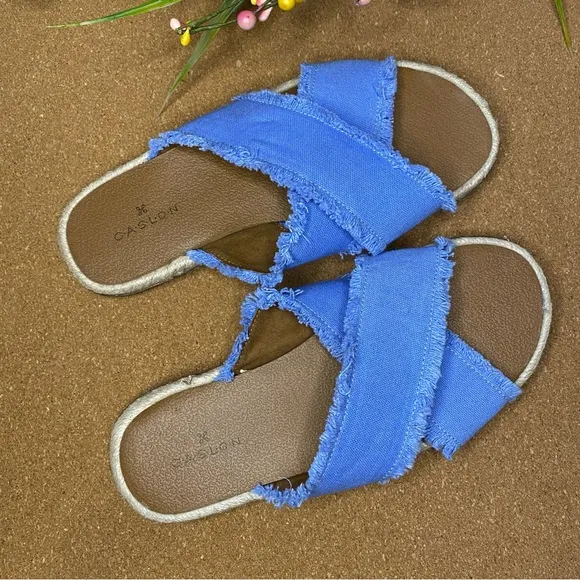 Caslon Paxton Slide Sandal blue size 5.5