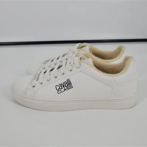 Cavalli Class White Fleece Lined Lace Up Sneakers 9