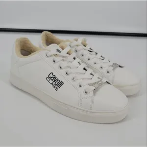 Cavalli Class White Fleece Lined Lace Up Sneakers 9