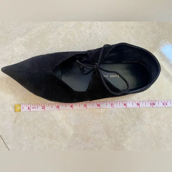 Celine Black Suede Babouche Pointed Toe Ballet Flats