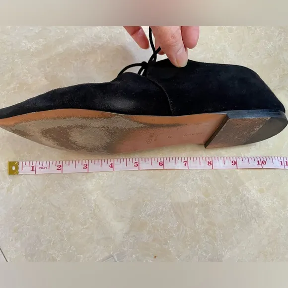 Celine Black Suede Babouche Pointed Toe Ballet Flats