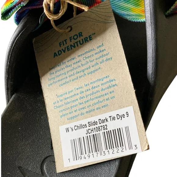 Chaco Chillos Slide Dark Tie Dye Women's Size 9 Sandals